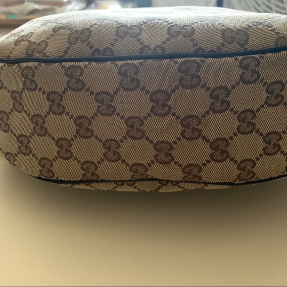 GUCCI BAG - Beige canvas with black patent leather - Picture 6 of 8